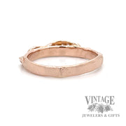 Funky 14k rose gold diamond ring stacker bottom
