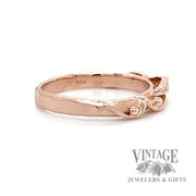 Funky 14k rose gold diamond ring stacker side2
