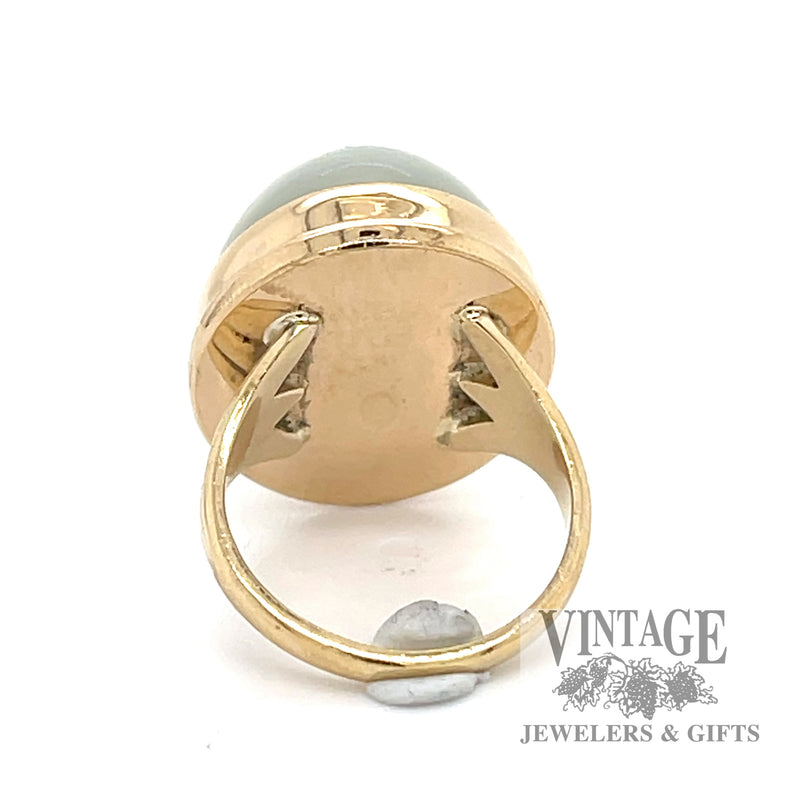 Prasiolite cabochon 14k gold ring