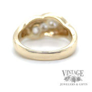 Diamond 14k gold wrapped band ring bottom