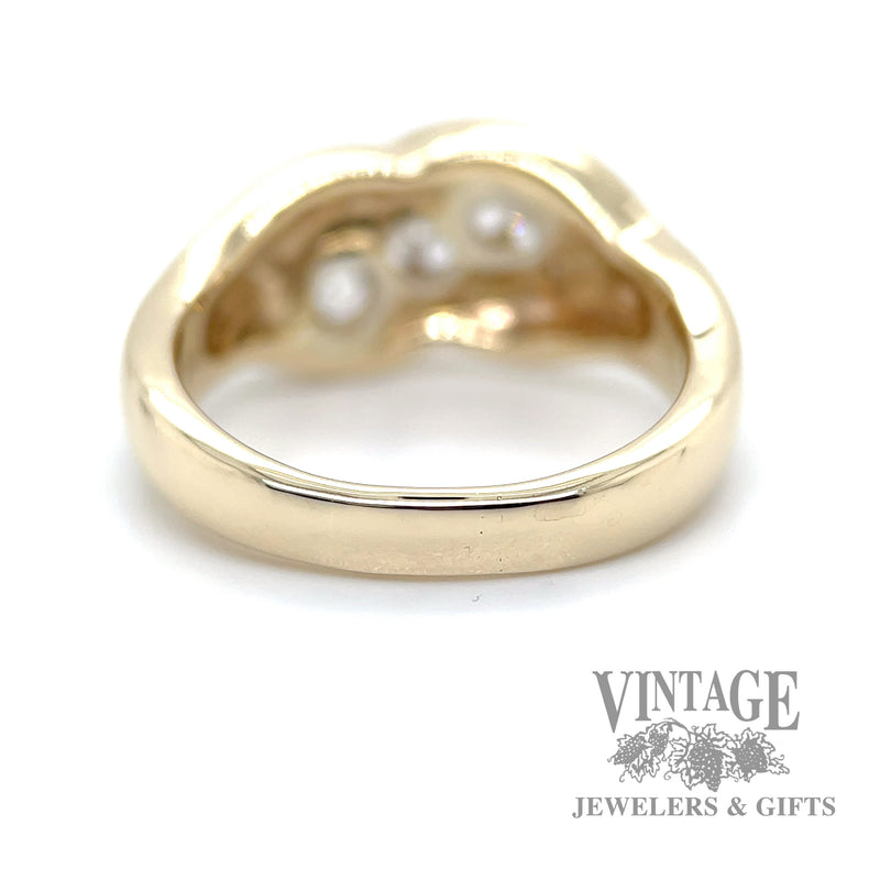 Diamond 14k gold wrapped band ring bottom