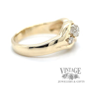 Diamond 14k gold wrapped band ring side2