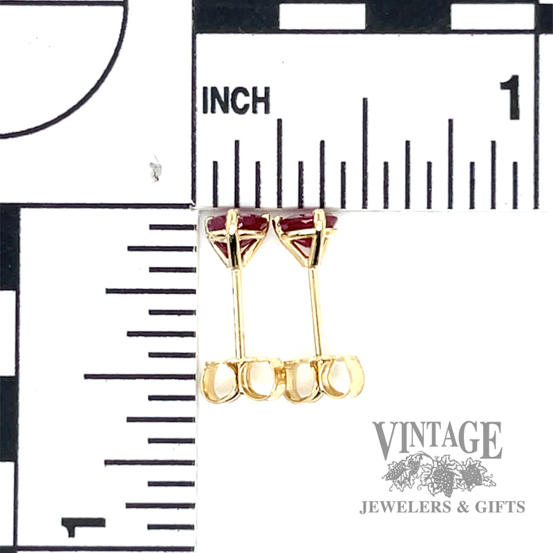 .90 ctw. natural round ruby 14k gold martini stud earrings