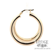 40 mm 14k gold 5mm tube hoop earrings side