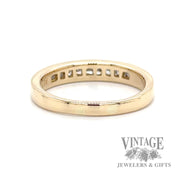 Diamond princess cut 14k channel set ring band bottom