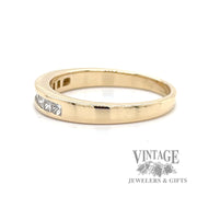 Diamond princess cut 14k channel set ring band side