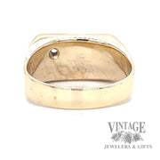 Textured diamond retangular 10k gold ring bottom