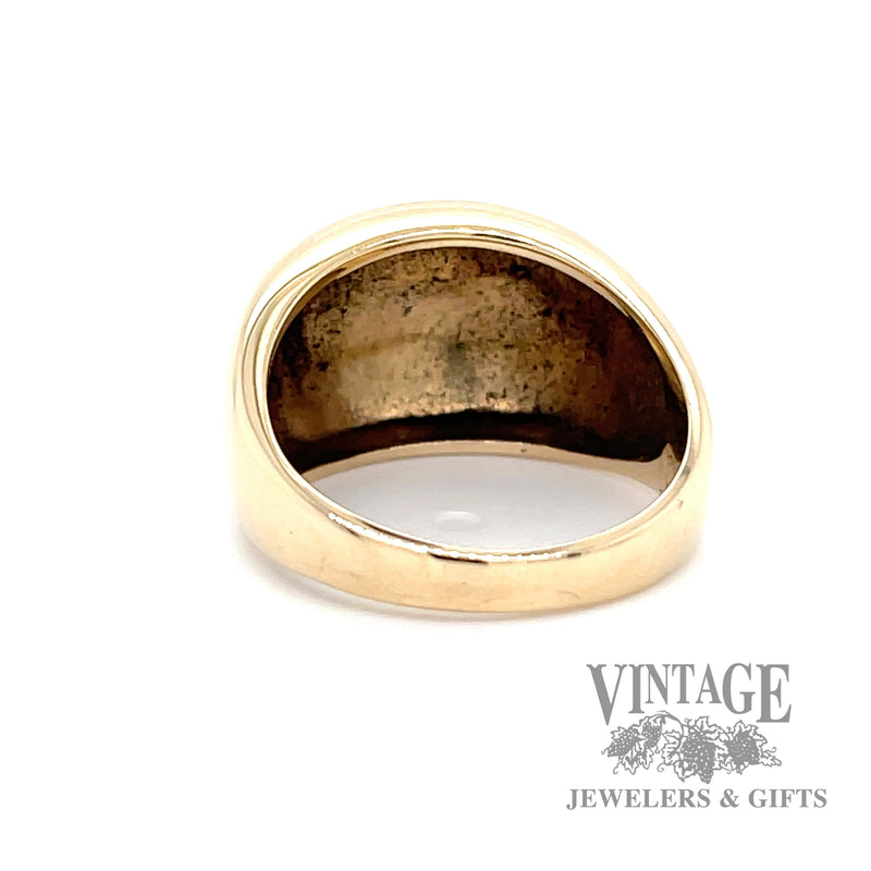 Domed 14k gold ring inside