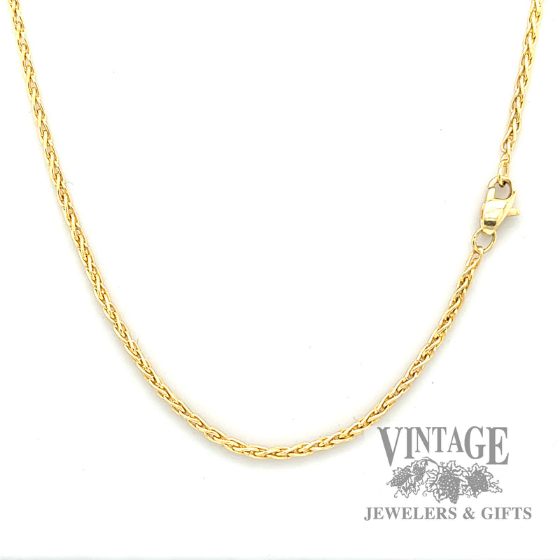 18" 14k gold 1.8 mm wheat chain necklace