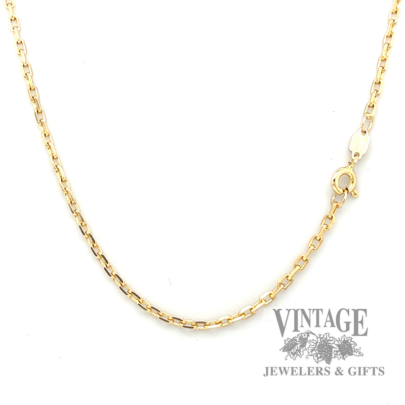 18" 14k gold 2.1 mm diamond cut cable chain necklace