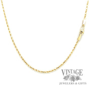 16" 14k solid gold 1.5 mm rope chain necklace