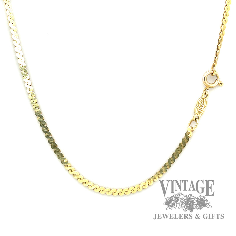 24" 14k gold 2.3 mm serpentine link chain necklace