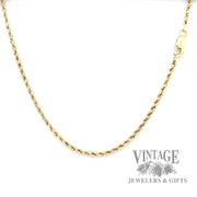 18" 14k solid gold 1.7 mm rope chain necklace
