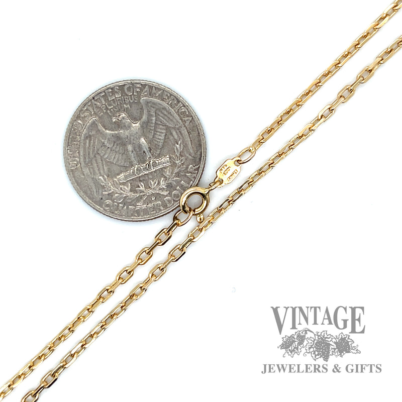 18" 14k gold 2.1 mm diamond cut cable chain necklace scale