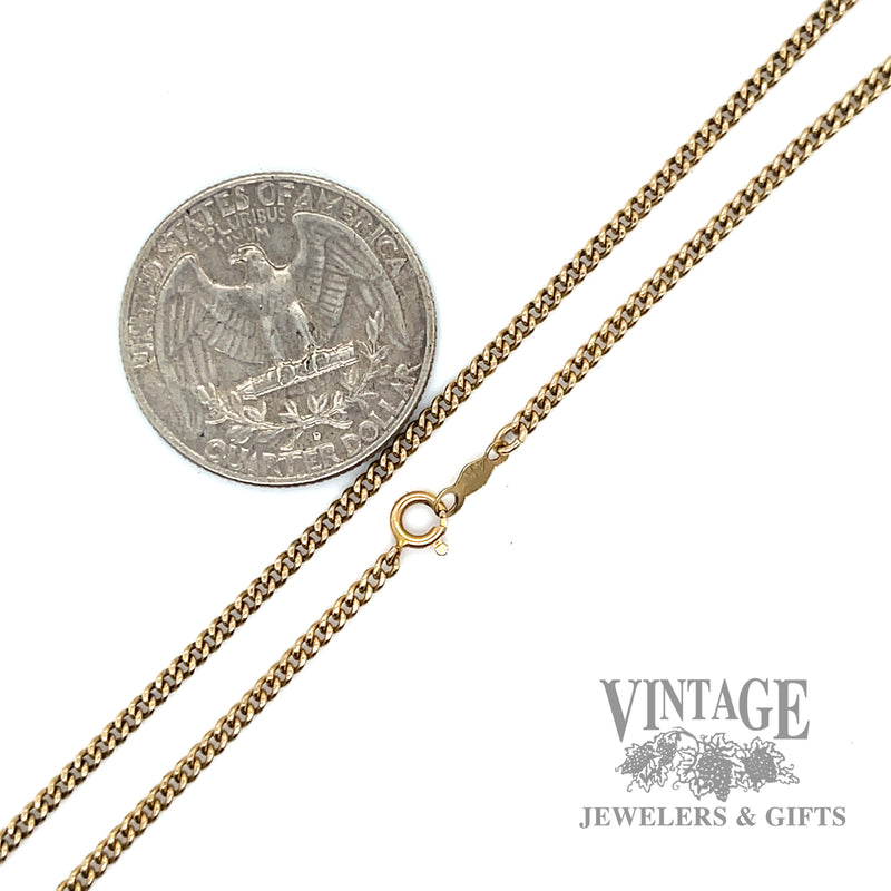 24" 14k gold 2mm curb chain necklace