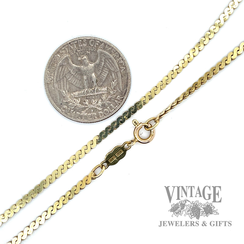 24" 14k gold 2.3 mm serpentine link chain necklace
