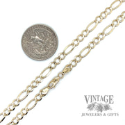 21" 14k gold solid 4.6 mm figaro link chain necklace scale