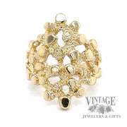 Tapered nugget style 14k gold ring band