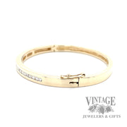Hinged 14k gold diamond bangle bracelet clasp