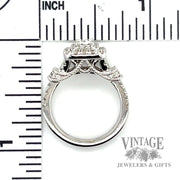 Emerald cut 1.46 CTW. natural diamond 14k white gold french set halo ring scale