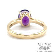 Oval amethyst 14k gold ring bottom
