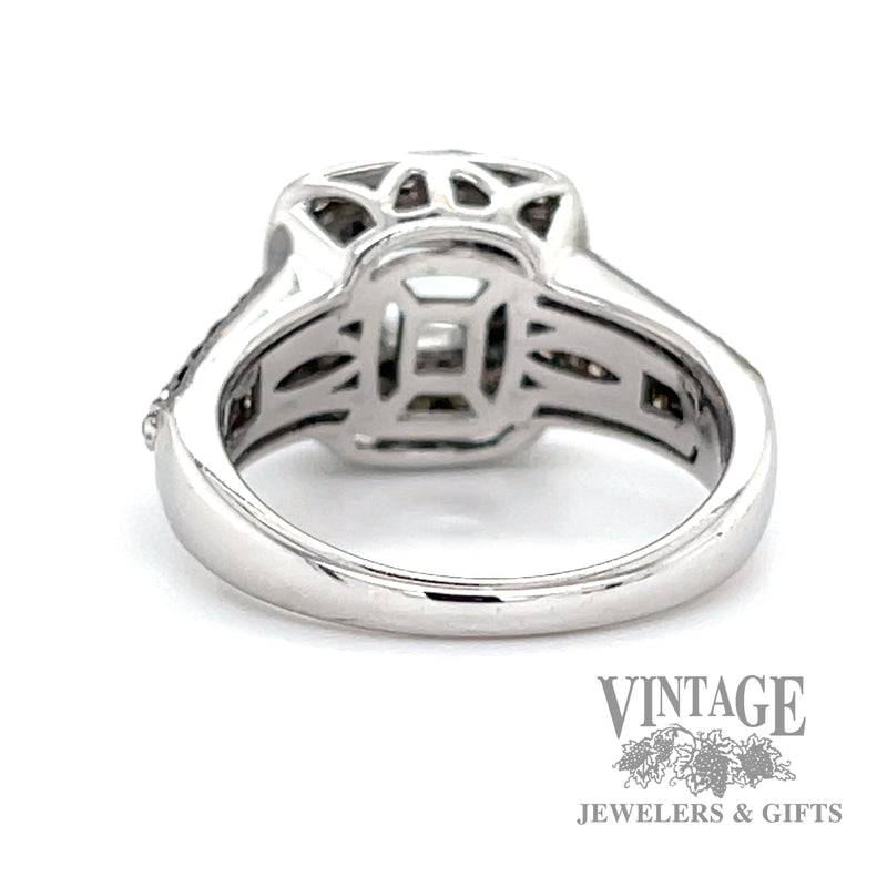 Levian aquamarine and chocolate diamond 14k white gold ring bottom