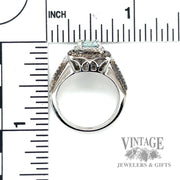 Levian aquamarine and chocolate diamond 14k white gold ring scale