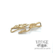 Cut-out textured unicorn 14k gold pendant side