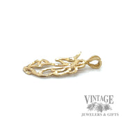 Cutout Unicorn silhouette 14k gold pendant side