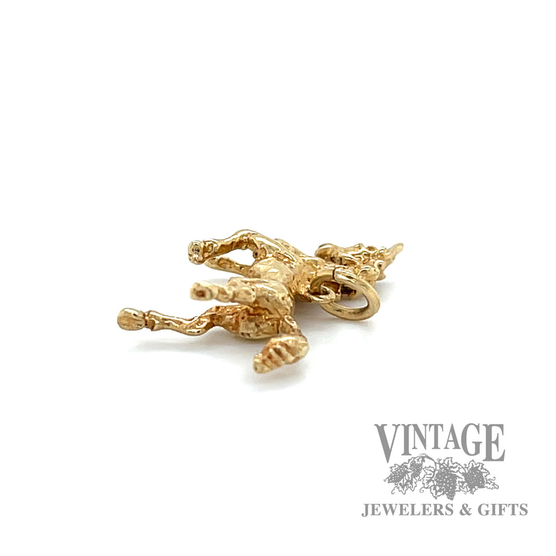 Full Unicorn 14k gold charm side