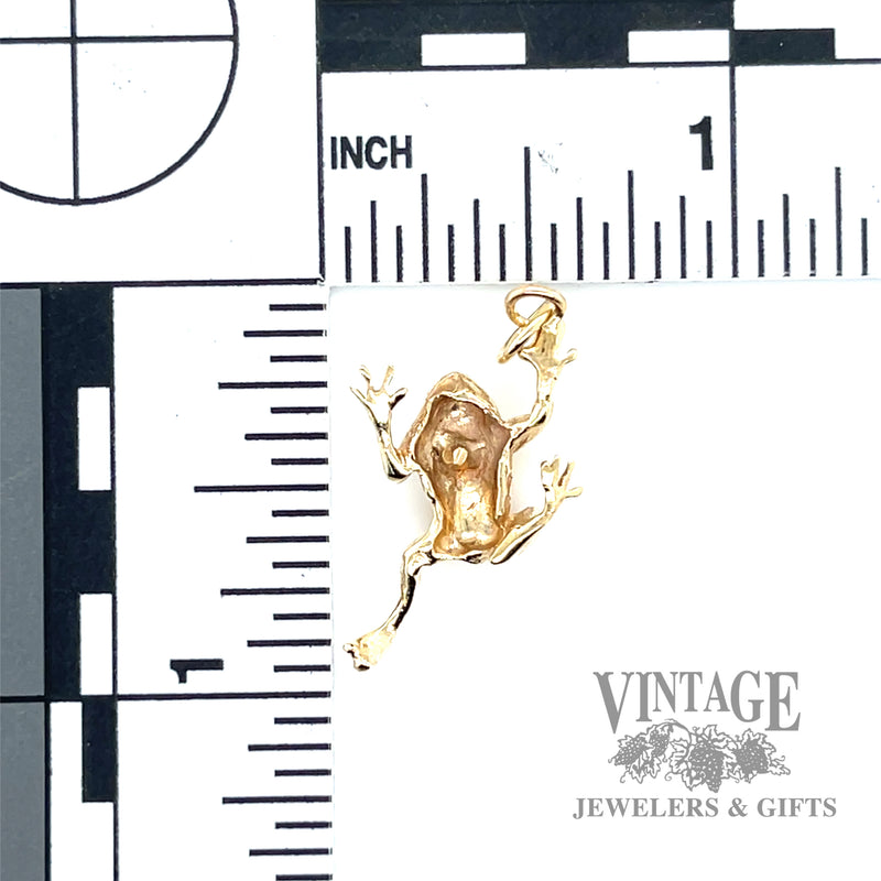 Climbing frog 14k gold pendant back and scale