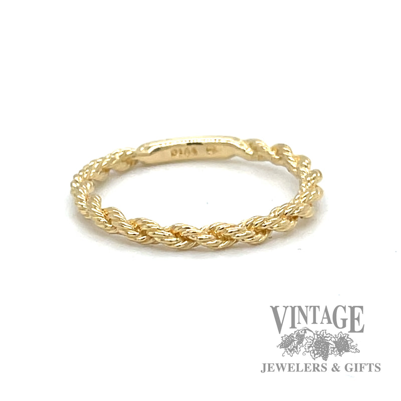 Rope 18k gold narrow ring band