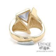 Strellman Retro moonstone 14k gold triangular ring bottom