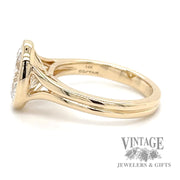 2.04 carat oval lab diamond bezel set 14k gold ring side 2