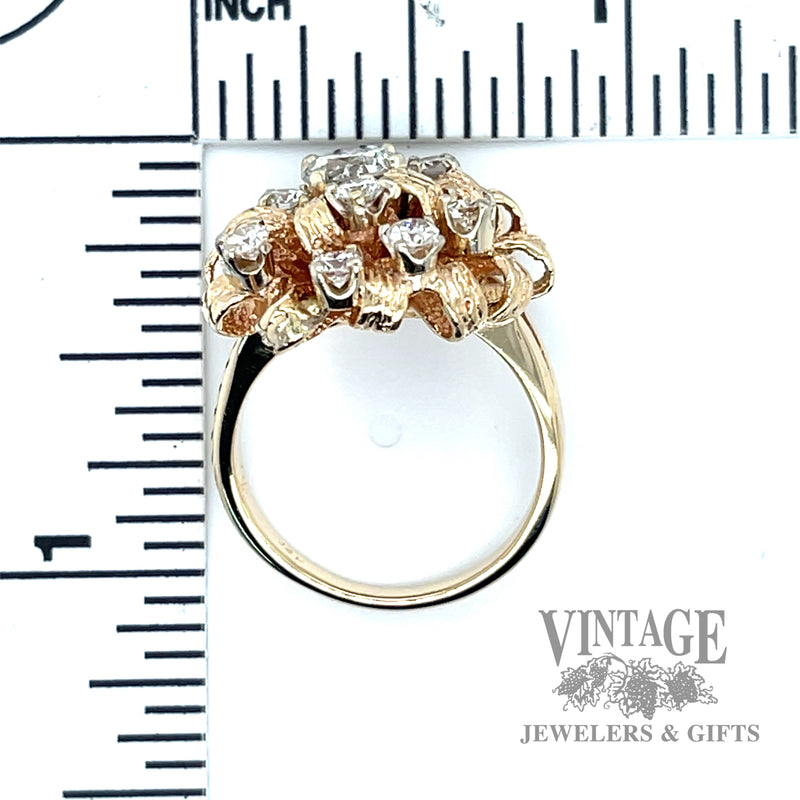 Bow motif 14k gold ring with 1.38 CTW of diamonds