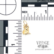 Owl with diamond accents 14k gold charm back and scale