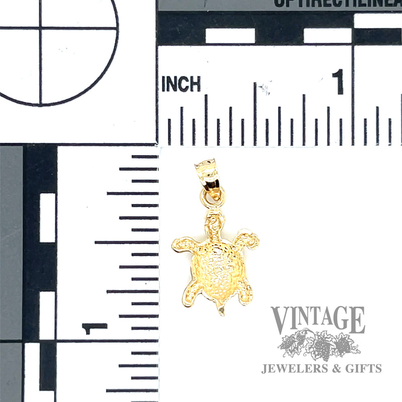 Turtle 14k gold charm scale and back