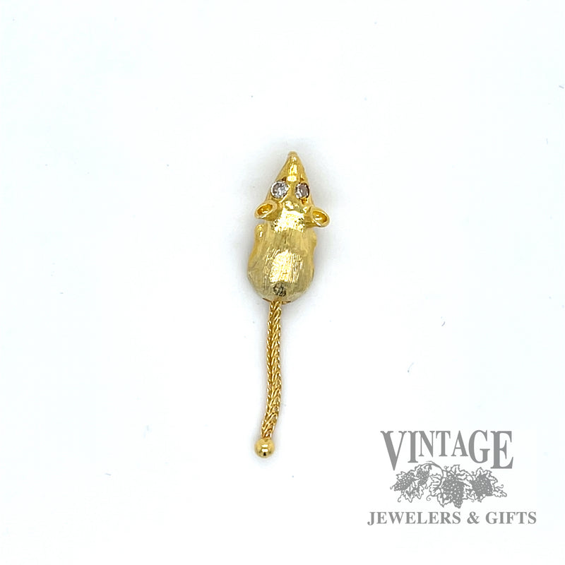 Mouse charm with diamond accents