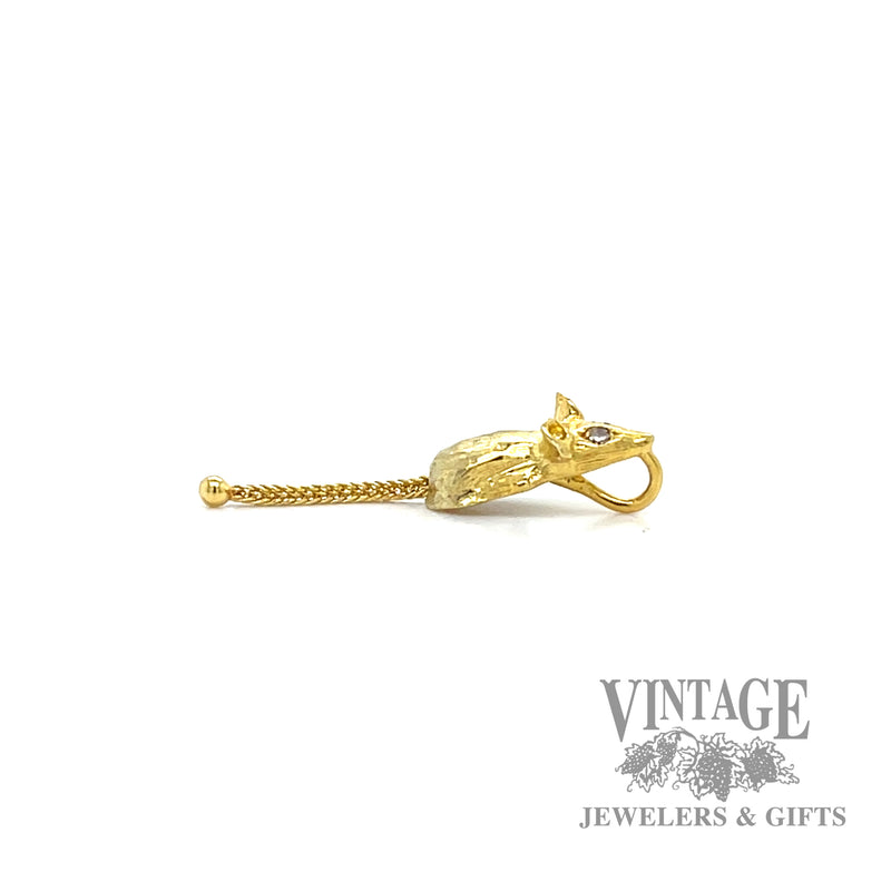 Mouse charm with diamond accents side