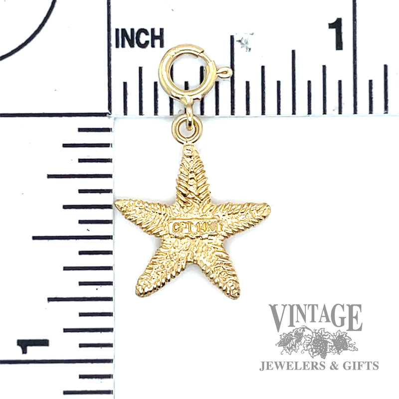 Starfish 14k gold pendant/charm back