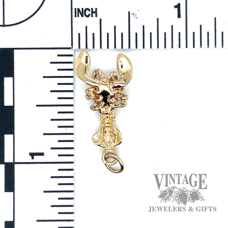 Lobster 14k gold charm/pendant back and scale