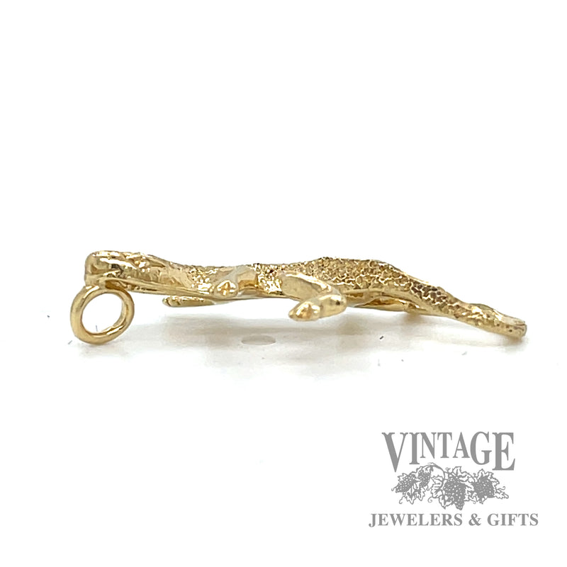 Lizard 14k gold charm side

