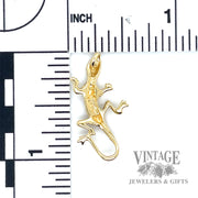 Lizard 14k gold charm back and scale