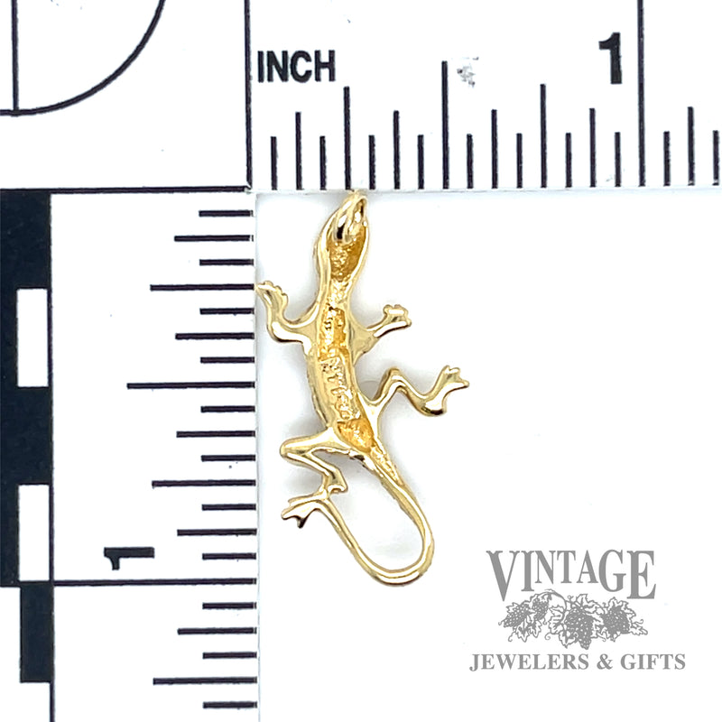 Lizard 14k gold charm back and scale