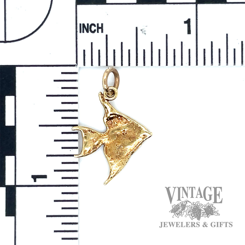 Angelfish 14 karat gold charm back and scale
