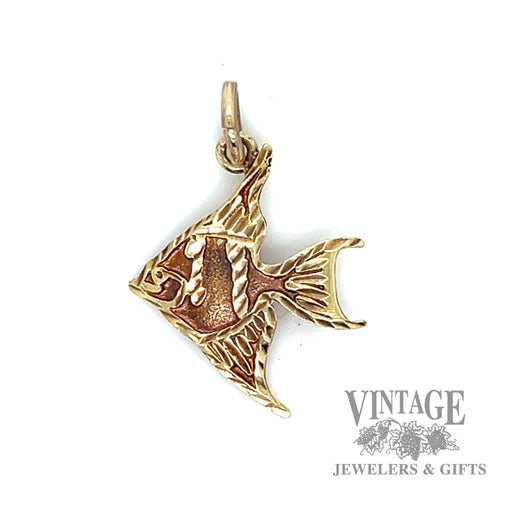 Angelfish 14 karat gold charm