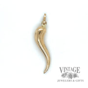 Italian horn 14k gold pendant