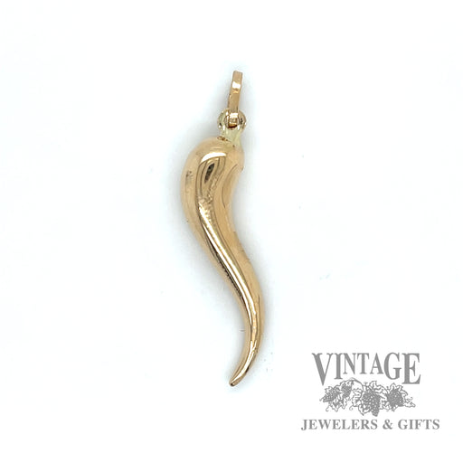 Italian horn 14k gold pendant