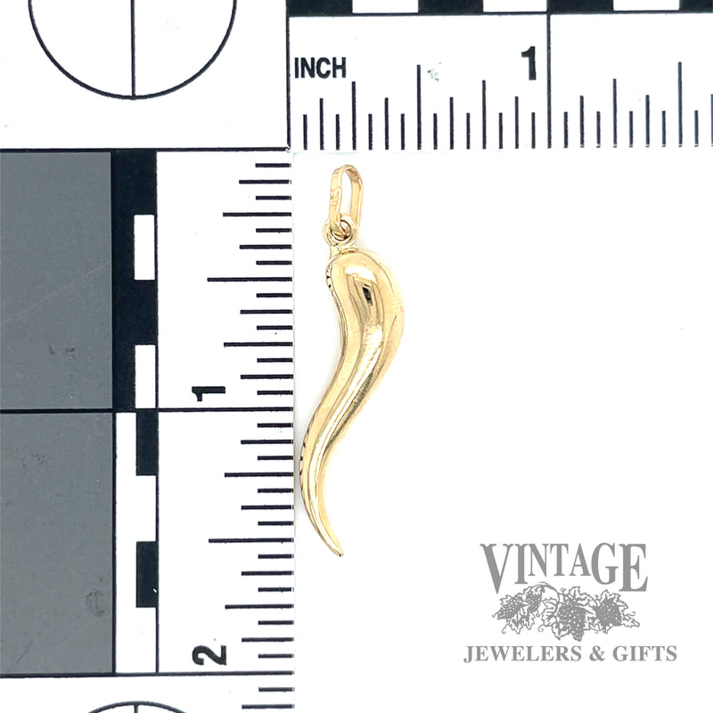 Italian horn 14k gold pendant scale and back

