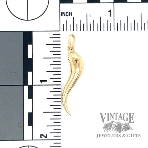 Italian horn 14k gold pendant scale and back
